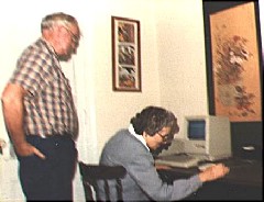 Mom and Dad using Macintosh Computer-1985